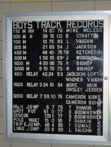 Boys Track Records--McLeod, Bishop, Cameron, Cameron & Kirk